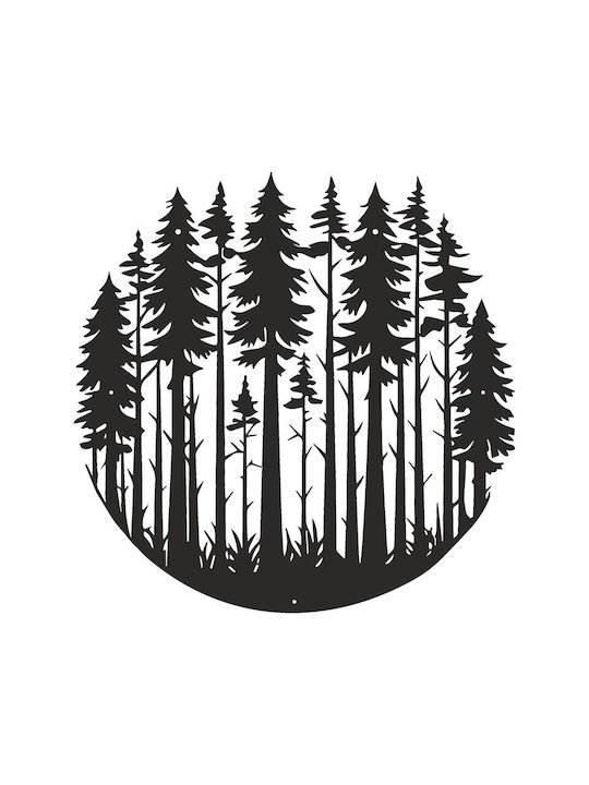 Pakketo Decorative Silhouette Foren Pakooworld Black Made of Metal 50x1.5x50cm