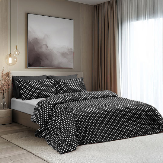 Beauty Home 10101 Подредба Кралица 4 Бройки 170x200+30см с Еластична Лента Черен