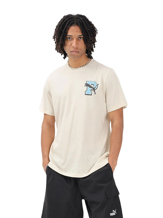 Grafik Sportliches T-Shirt Beige