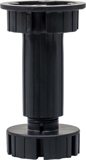 Picior de Mobilier din Plastic cu Reglaj Potrivit pentru Dulap / Șifonier 15cm Negru