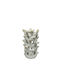 Decorative Vase Ecru Gold Polyester Coral Embossed Pierced Φ13x23cm 24/kib