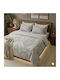 Cotton Duvet Cover Set 240x260cm Double With 2 Pillowcases Serene Sky