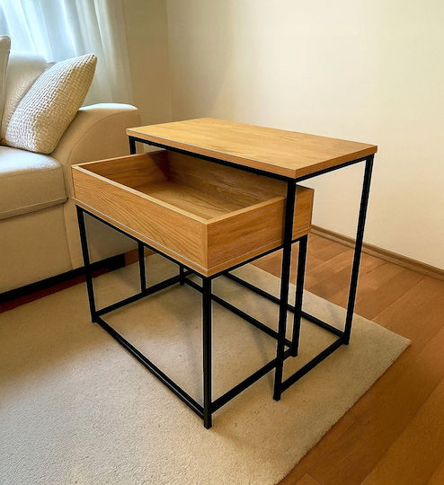 Set Zigon Rectangular Din Lemn Masiv Bej 2 Buc M60xL30xÎ50cm