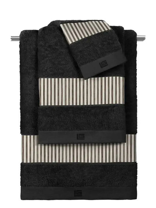 Guy Laroche Bath Towels Set 3 pcs Black Weight 500gsm