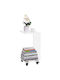 Square Side Table with Wheels Transparent L30xW30xH66cm