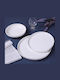 Cryspo Trio Serving Plate Dessert Porcelain White with Diameter 21cm 6 Pieces