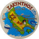Glass Magnet 34mm Zakynthos Map