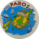 Glass Magnet 34mm Map of Paros