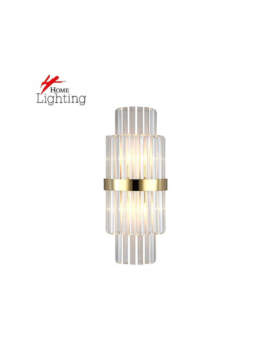Home Lighting Celia Φωτιστικό Τοίχου με Ντουί E14 Χρυσό 20x50εκ.