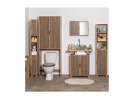 Bathroom Vanity Unit With Sink M60xL30xH70cm Natural Wood