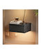 Nachttisch Holz Schwarz 40x35x19cm