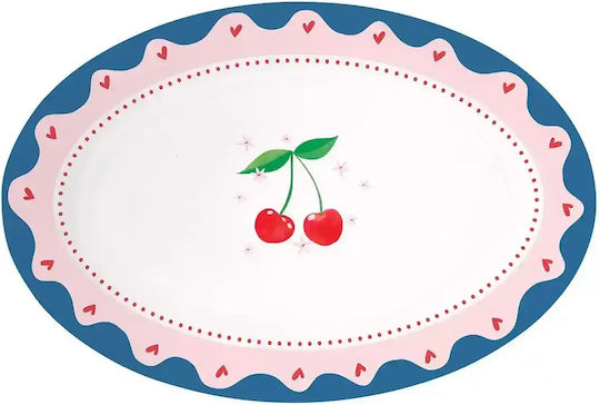 Easy-Life Oval Servierplatte aus Porzellan Mehrfarbig 35x23.5cm