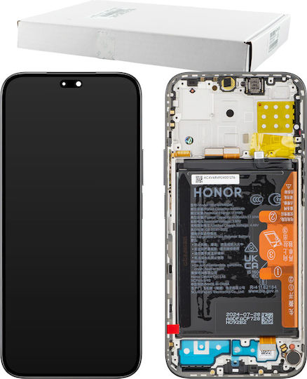 Honor 200 Lite 5g Screen + Touch Screen + Lens + Frame + Battery 0235ahgd Black Original Service Pack