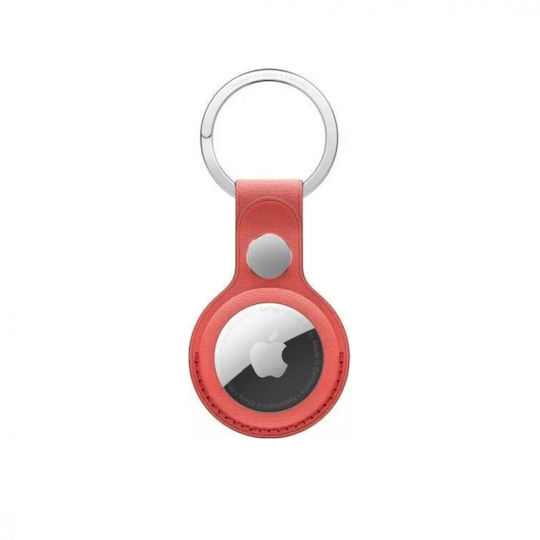 Keychain Case Artificial Leather for AirTag in Red Colour