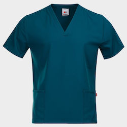 Velilla Unisex Medizinische Bluse Petrol Blau