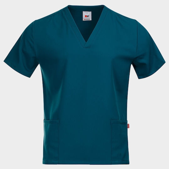 Velilla Unisex Medizinische Bluse Petrol Blau