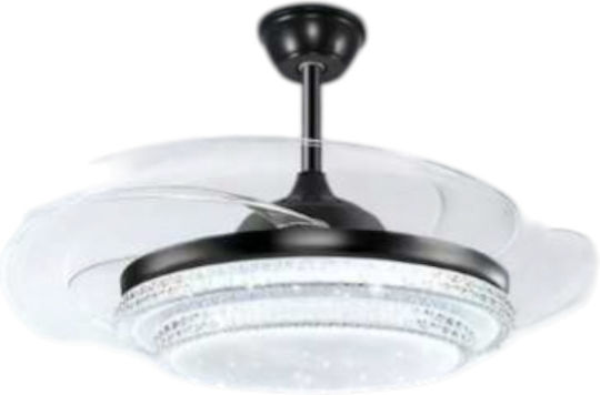 DS-6601 Ceiling Fan with Light Fixture Black