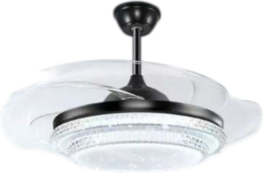 DS-6601 Ceiling Fan with Light Fixture Black