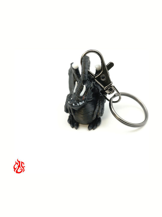 Breloc Mare 3D Cu Dragon Negru Tipărit Dungeons Dragons