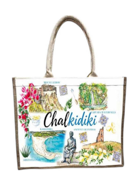 Туристическа Линена Чанта С Цип Chalkidiki 40*34*19cm 871900