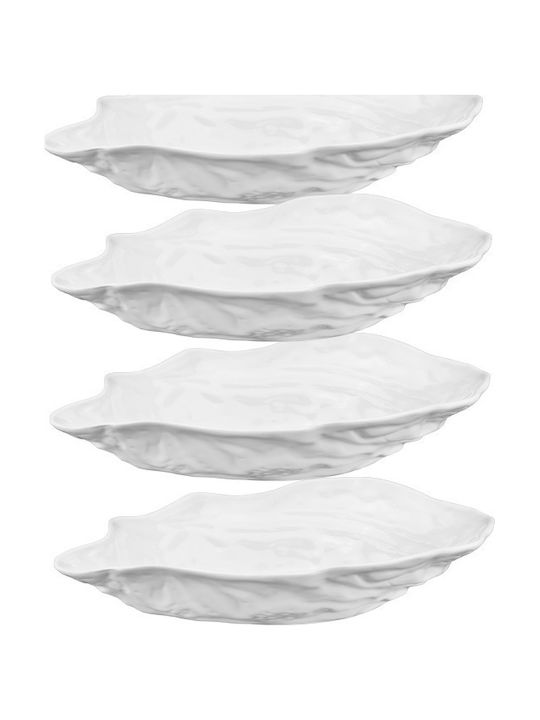 Raki Bol Decorativ Din Porțelan Alb 28x17cm 4 Bucăți