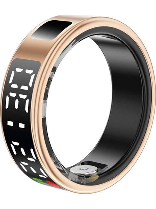 Avizar Saturn Smart Ring 19.8mm Αδιάβροχο με Παλμογράφο Χρυσό