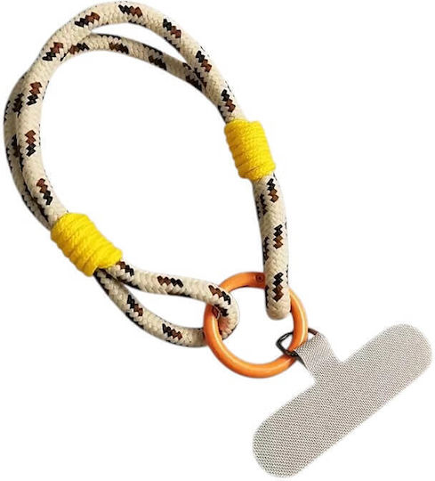 Universal Κορδόνι Καρπού Bright Rope Θήκες Κινητών Μπεζ Κίτρινο