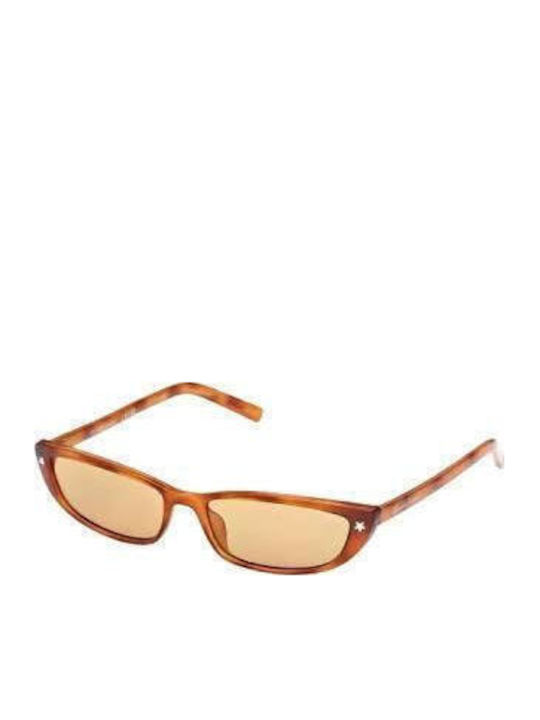 Guess Unisex Sonnenbrillen mit Schwarz Tartaruga Horn umrandetem Rahmen und Gelben Gläsern GJ00001 53E