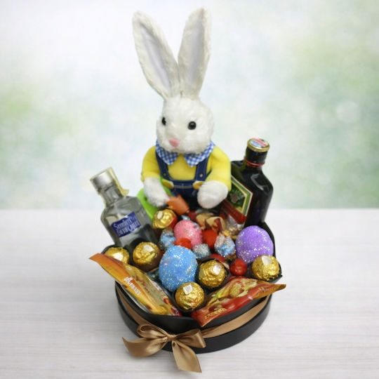 Oster Geschenkbox Hase Deluxe Jagermeister Absolut Vodka Ferrero Rocher Kinder Süßigkeiten Plüschhase