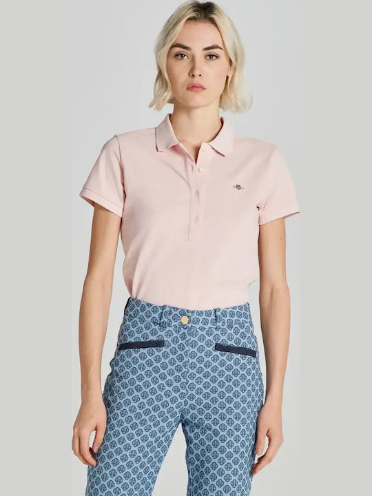 Gant Gant Damen Polo Bluse Kurzärmelig Rosa