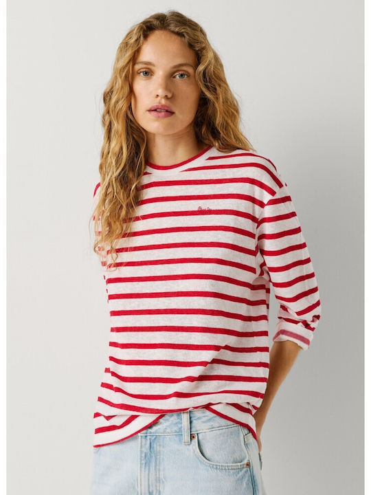 Pepe Jeans Women's Cotton Long Sleeve Striped R...