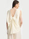 Women's Sleeveless Blouse Light Yellow
