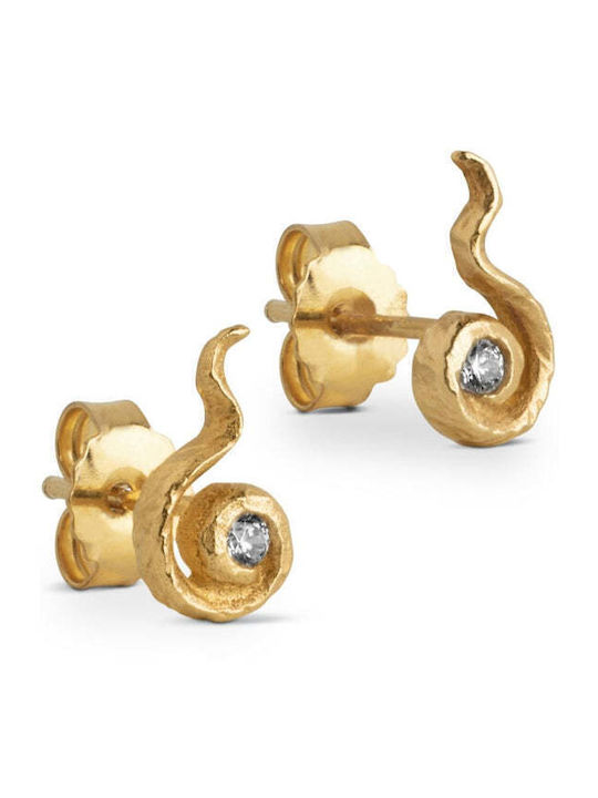 Enamel Copenhagen Σκουλαρίκια από Ασήμι Επιχρυσωμένα με Πέτρες