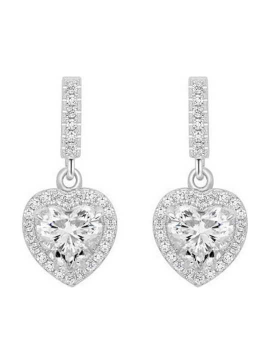 Gloria Hope Silver Dangle Earrings with Stones