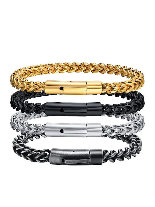 Herren Armband Kette Edelstahl Stahl 21,5 Zentimeter Tribute 0230452001 Weiß Schwarz Oxidiert Edelstahl 0230452001