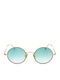 Eyepetizer Quatre Unisex Sunglasses with Gold Frame and Green Lens