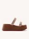 Μπρονζέ Flatforms Διπλό Λουράκι Γκλίτερ