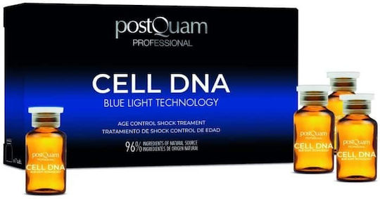 PostQuam Professional Cell DNA Blue Light Technology Moisturizing and Anti-aging Serum for Face with Hyaluronic Acid for Detoxifying and Lifting 7x2ml