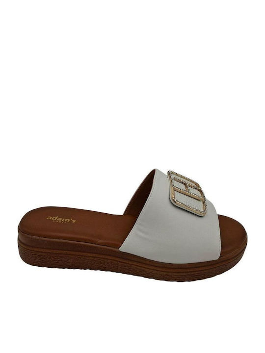 Adam's Shoes Γυναικεία Σανδάλια Λευκά
