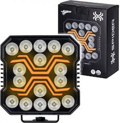 Kamar Τετράγωνος Προβολέας Αυτοκινήτου LED 12 / 24V 60W 10cm με Λευκό Φωτισμό 1τμχ