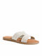 Leder Flache Damen Sandalen Silber