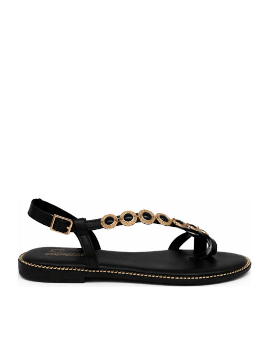 Flache Sandalen Für Damen Schwarz SL-KK-770-26SA