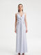 Καλοκαιρινό Maxi Βραδινό Φόρεμα Σατέν Light Blue