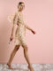 Sommer Mini Wickel Kleid Gelbe