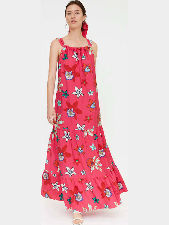Compania Fantastica Summer Maxi Dress with Ruff...