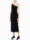 Summer Midi Dress with Tearing Black 7W000962AF12484 UC001