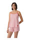Minerva Summer Cotton Babydoll Ecru-Red Stripes Stripes