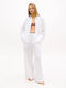 Women's Cotton Pantaloons with Rubber Band in Loose Fit White