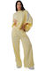 Gelbes Set Damenhose Bluse
