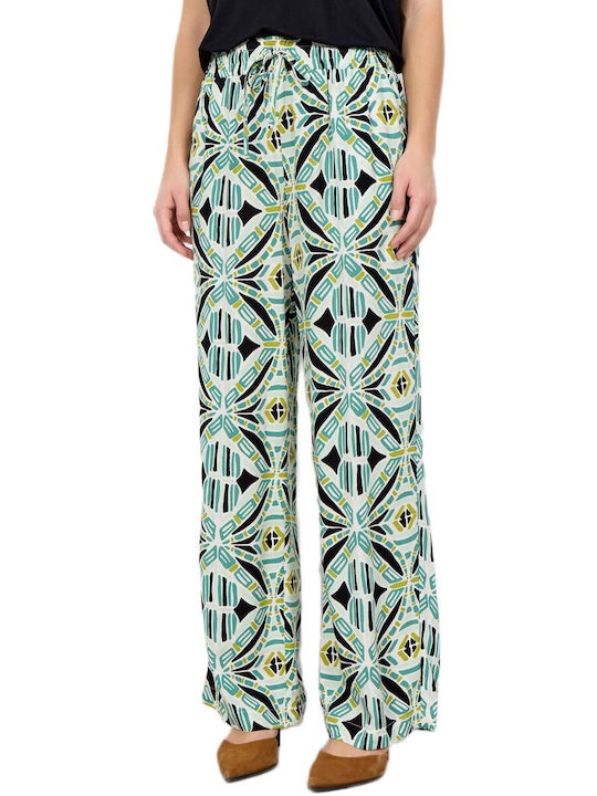 Soya Concept Women's Fabric Pantaloons with Rubber Band Green